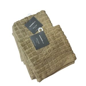 Two Packs of Essential Home Set of 2 Tan Dish Cloths